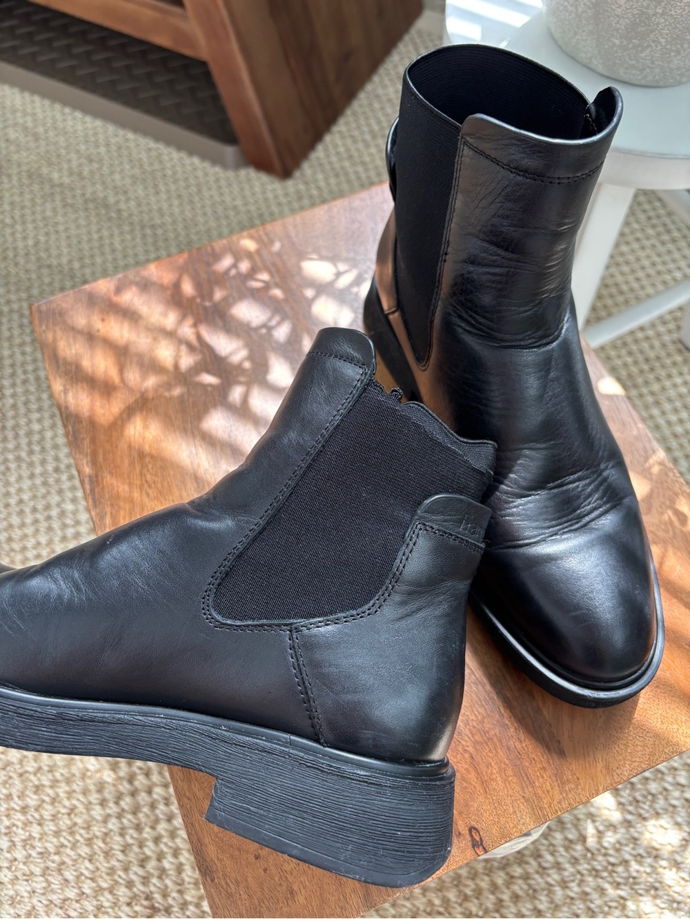 Franco Sarto Black Leather Ankle Boots - Picture 2 of 10